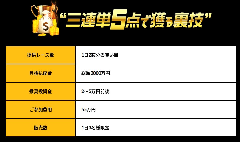 勝てる競馬有料情報、三連単5点で獲る裏技