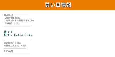 OASIS/オアシス、無料情報（土）、2019/10/23(土)【東京4R】３歳以上障害未勝利