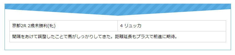 FLAG、無料情報、明日の狙い馬、京都2R 2歳未勝利(牝) 4 リュッカ